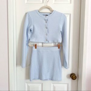 Bershka baby blue cardigan set